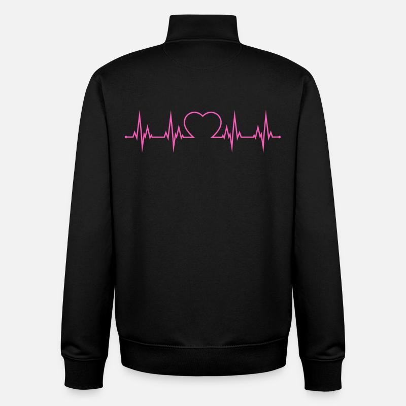 Herzschlag EKG  - Unisex Organic Zip Sweatshirt von Stanley/Stella - Schwarz