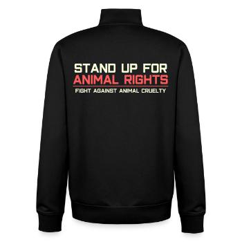 Défendez les droits des animaux - Sweat zippé unisexe en coton bio Stanley/Stella - noir - Dos - AI Model Male 185 light (185cm)