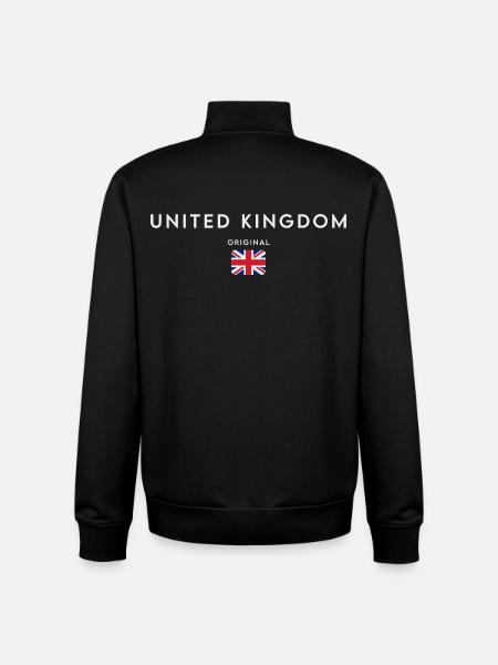 Drapeau du Royaume-Uni, fierté britannique - Sweat zippé unisexe en coton bio Stanley/Stella - noir