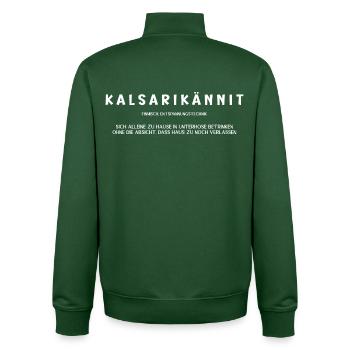 kalsarikännit w - Unisex Organic Zip Sweatshirt von Stanley/Stella - Flaschengrün - Hinten - AI Model Male 185 dark (185cm)