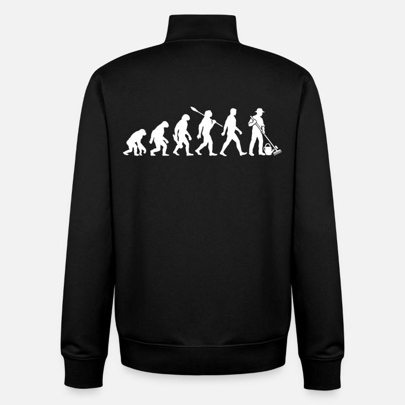 Evolution - Gardener - Garden - Gardening - Unisex Organic Zip Sweatshirt by Stanley/Stella - black