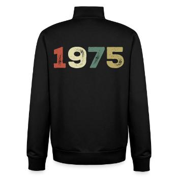 1975 Born 1975 - Unisex Organic Zip Sweatshirt by Stanley/Stella - black - Back - AI Model Male 185 light (185cm)