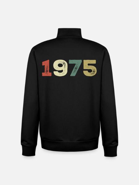 1975 Born 1975 - Unisex Organic Zip Sweatshirt by Stanley/Stella - black
