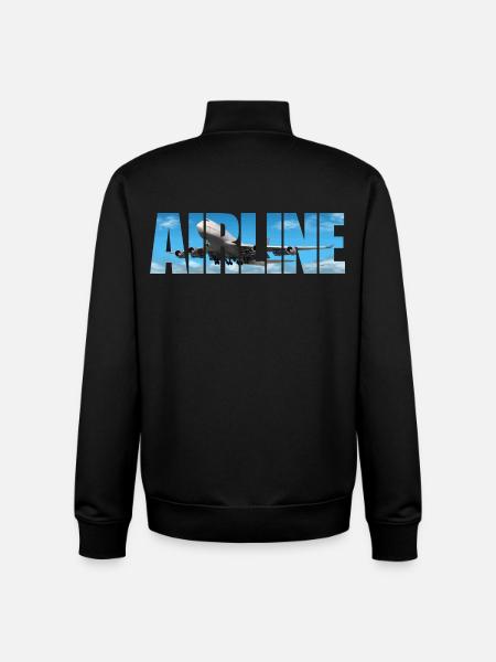 Airline B 747 - Unisex Organic Zip Sweatshirt by Stanley/Stella - black