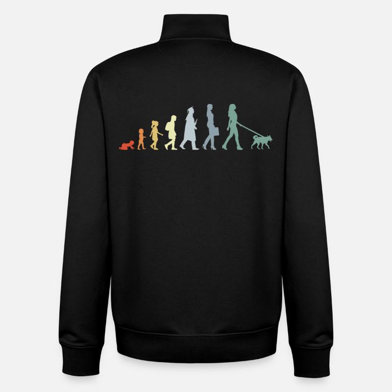 Dog owner Evolution - Unisex Organic Zip Sweatshirt by Stanley/Stella - black