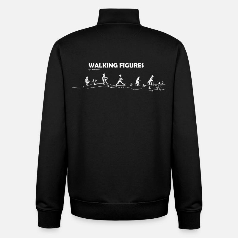 walking Figures white - Unisex Organic Zip Sweatshirt von Stanley/Stella - Schwarz