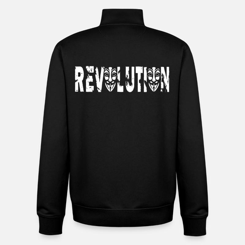 Anonymous revolution - Unisex Organic Zip Sweatshirt by Stanley/Stella - black