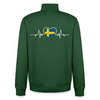 Schweden Herz Herzschlag Flagge Geschenk - Unisex Organic Zip Sweatshirt von Stanley/Stella - Flaschengrün - Hinten - AI Model Male 185 dark (185cm)