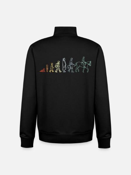 Évolution équestre - Sweat zippé unisexe en coton bio Stanley/Stella - noir