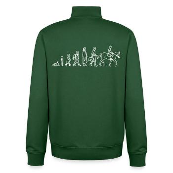 Entwicklung vom Kind zum Pferdereiter - Unisex Organic Zip Sweatshirt von Stanley/Stella - Flaschengrün - Hinten - AI Model Male 185 dark (185cm)