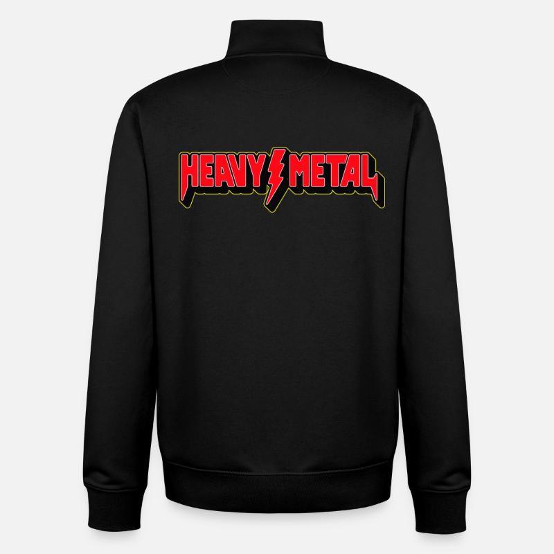 Heavy Metal 3D Logo - Sweat zippé unisexe en coton bio Stanley/Stella - noir