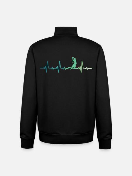 Basketball Heartbeat Basketball Player - Unisex Organic Zip Sweatshirt by Stanley/Stella - black