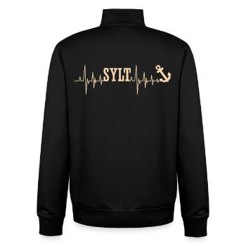 North Sea, Sylt Island, Wadden Sea, Fun - Unisex Organic Zip Sweatshirt by Stanley/Stella - black - Back - AI Model Male 185 light (185cm)