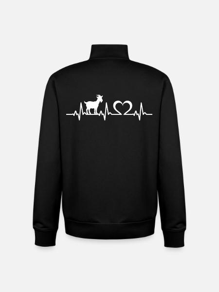 Goats heartbeat goat - Unisex Organic Zip Sweatshirt by Stanley/Stella - black