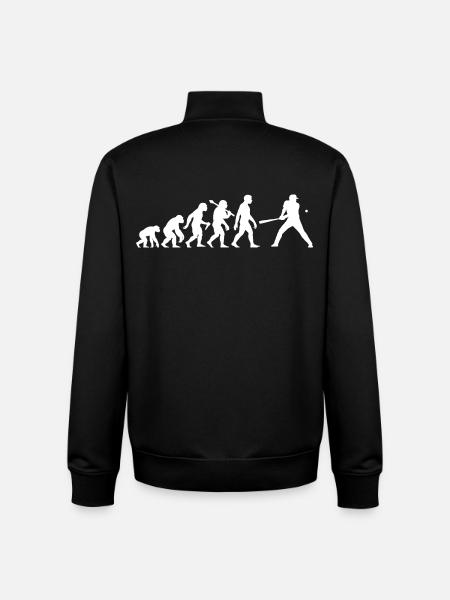 Baseball Evolution Baseball Player Batsman - Unisex Organic Zip Sweatshirt by Stanley/Stella - black