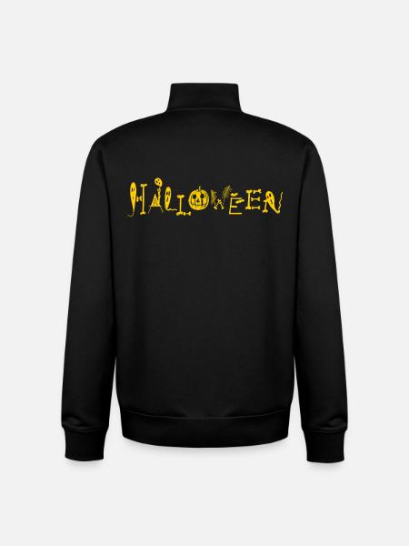 Halloween bone ghost pumpkin font - Unisex Organic Zip Sweatshirt by Stanley/Stella - black