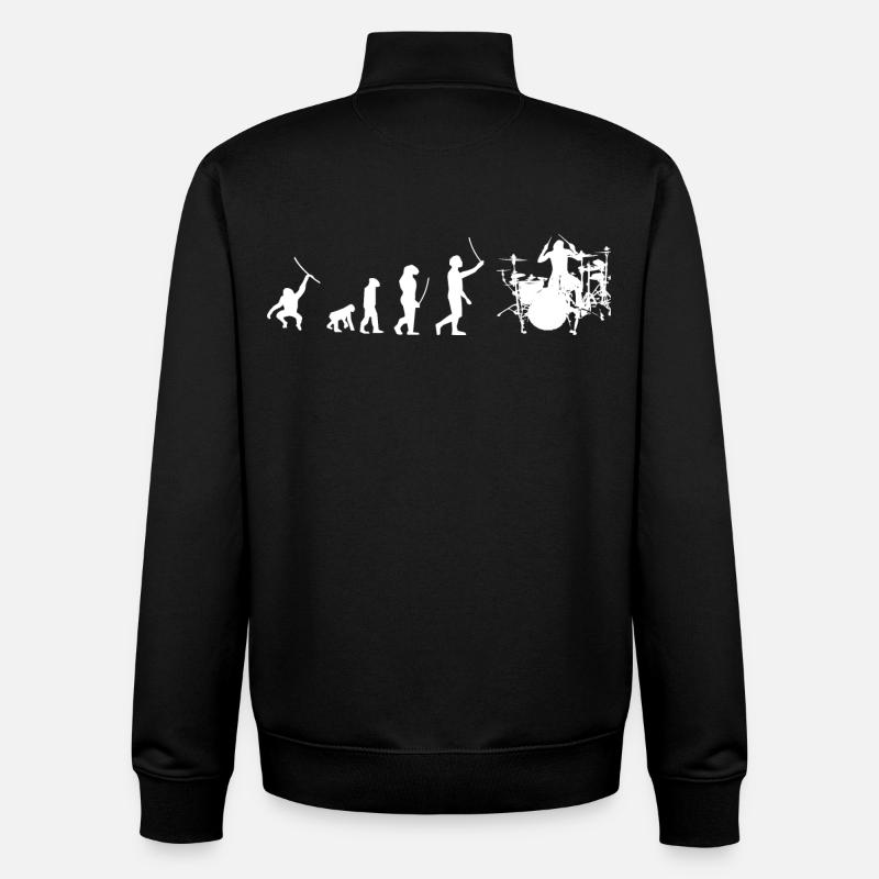 Batteur Evolution - Sweat zippé unisexe en coton bio Stanley/Stella - noir