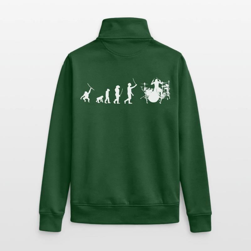 Evolution Drummer Unisex Organic Zip Sweatshirt von Stanley/Stella