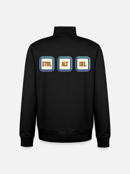 Retro Keyboard Keys CTRL ALT DEL - Unisex Organic Zip Sweatshirt by Stanley/Stella - black