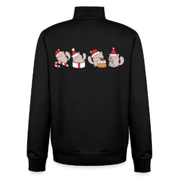 Chat à Noël - Sweat zippé unisexe en coton bio Stanley/Stella - noir - Dos - AI Model Male 185 light (185cm)