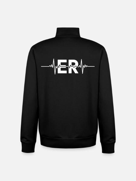 ER Heartbeat Logo - Unisex Organic Zip Sweatshirt by Stanley/Stella - black