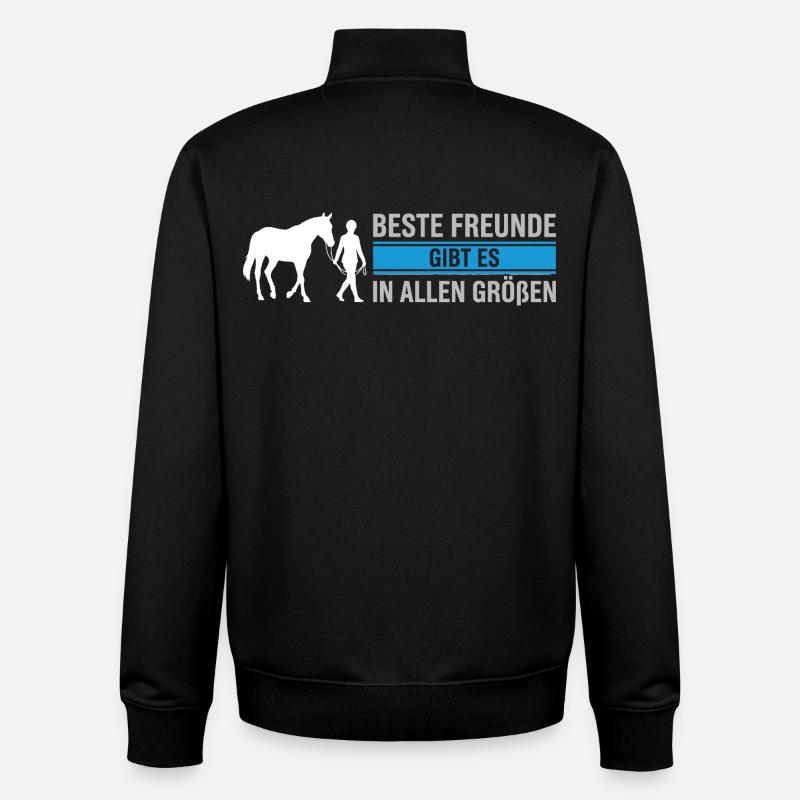 Beste Freunde – Edles Pferd & Reiter Design - Unisex Organic Zip Sweatshirt von Stanley/Stella - Schwarz