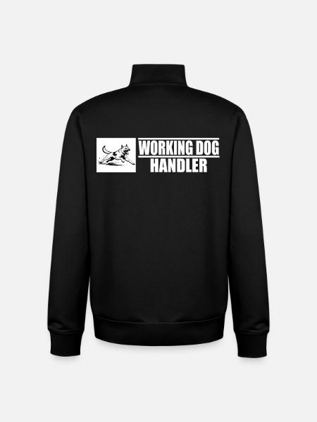 Working Dog Handler Motif - Unisex Organic Zip Sweatshirt by Stanley/Stella - black