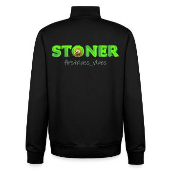 Stoner firstclass_vibes - Sweat zippé unisexe en coton bio Stanley/Stella - noir - Dos - AI Model Male 185 light (185cm)