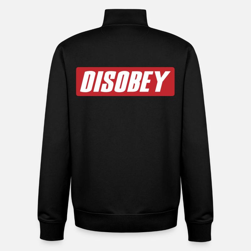 Désobéir Couleurs modifiables - Sweat zippé unisexe en coton bio Stanley/Stella - noir