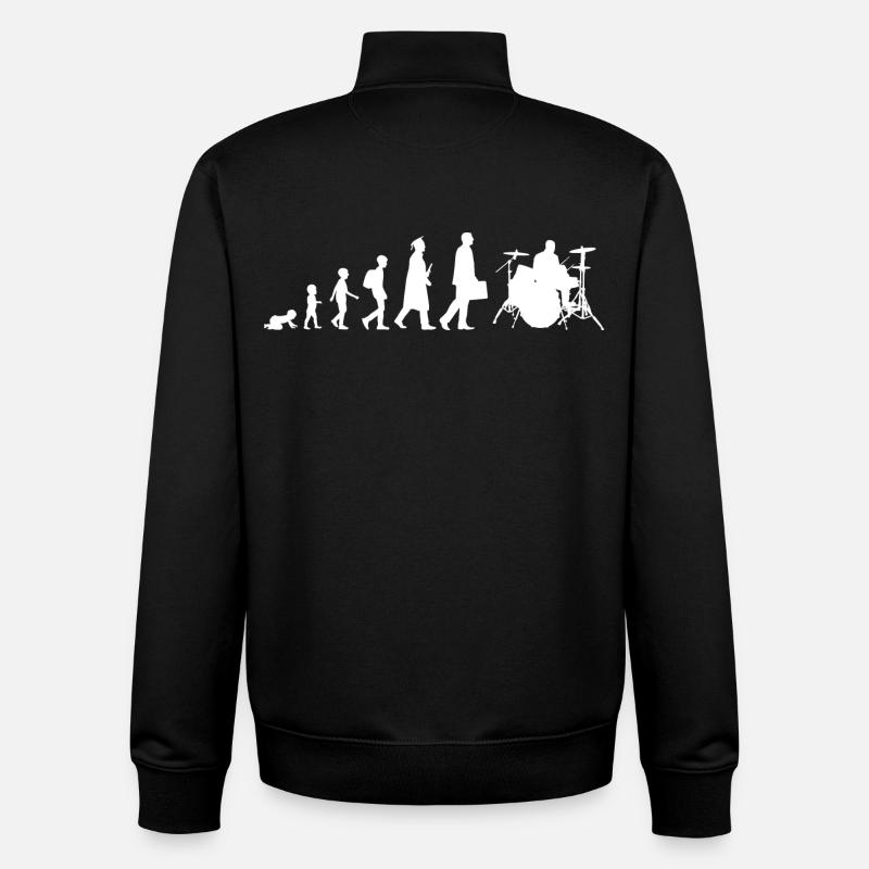 Drummer Evolution - Unisex Organic Zip Sweatshirt by Stanley/Stella - black