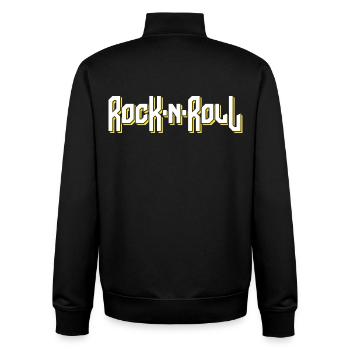 Rock'N'Roll Stylised Logo - Unisex Organic Zip Sweatshirt by Stanley/Stella - black - Back - AI Model Male 185 light (185cm)