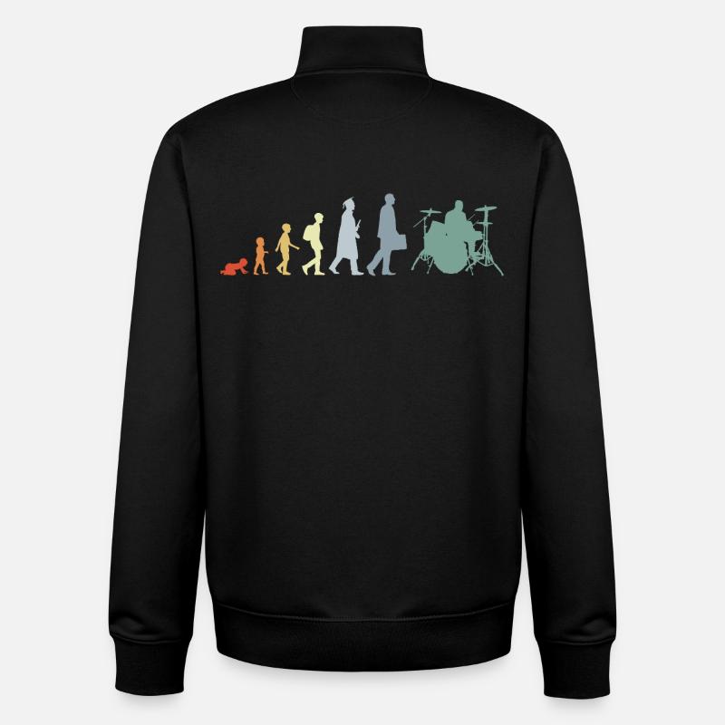 Drummer Evolution - Unisex Organic Zip Sweatshirt by Stanley/Stella - black