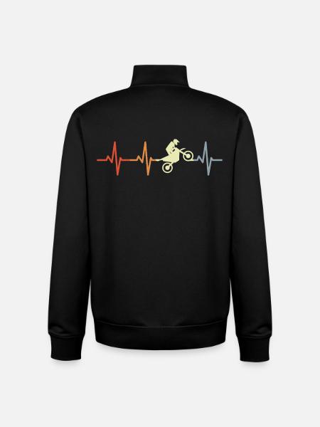 Herzlinie Motocrossfahrer - Unisex Organic Zip Sweatshirt von Stanley/Stella - Schwarz