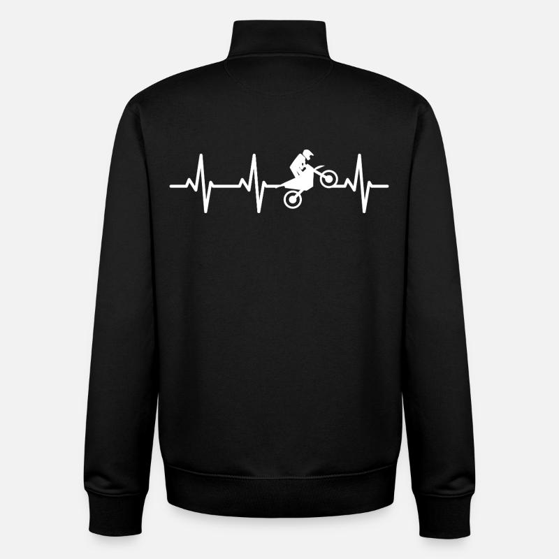 Kardiogramm Motocross - Unisex Organic Zip Sweatshirt von Stanley/Stella - Schwarz