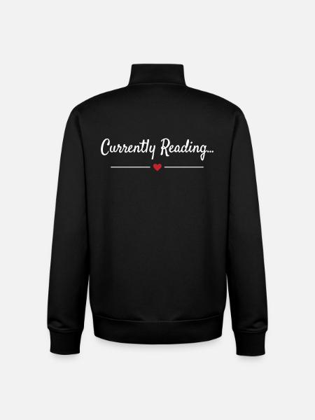 Currently Reading Bookworm Saying - Unisex Organic Zip Sweatshirt by Stanley/Stella - black