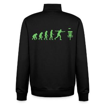 Disc Golf Evolution Lustiger Discgolfer Fliegender Disc - Unisex Organic Zip Sweatshirt von Stanley/Stella - Schwarz - Hinten - AI Model Male 185 light (185cm)