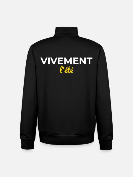Vivement l'Été — Nostalgie Soleil - Sweat zippé unisexe en coton bio Stanley/Stella - noir