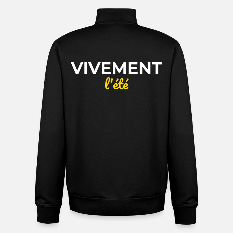 Vivement l'Été — Nostalgie Soleil - Sweat zippé unisexe en coton bio Stanley/Stella - noir