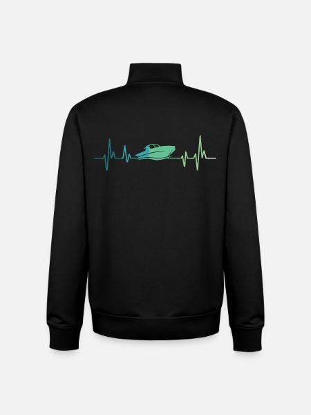 Heartbeat-Schnellboot-Sportboot - Unisex Organic Zip Sweatshirt von Stanley/Stella - Schwarz