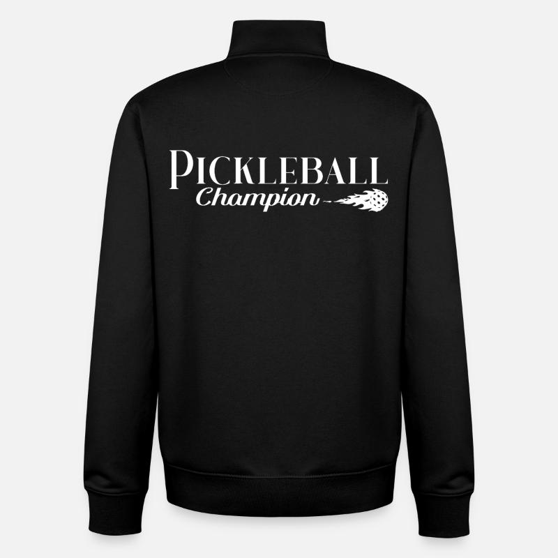 Pickleball - Sweat zippé unisexe en coton bio Stanley/Stella - noir