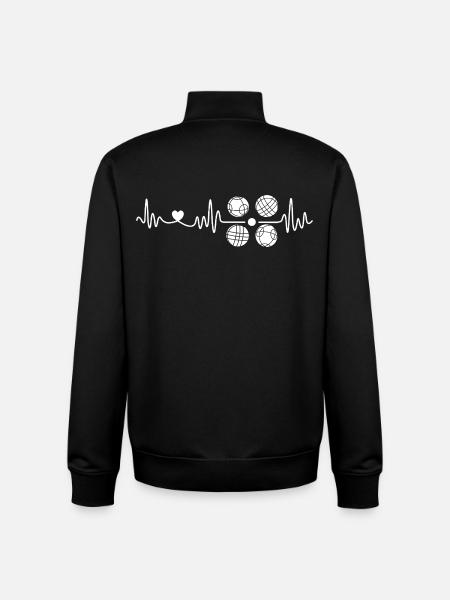 Boccia and petanque heartbeat bocce balls - Unisex Organic Zip Sweatshirt by Stanley/Stella - black