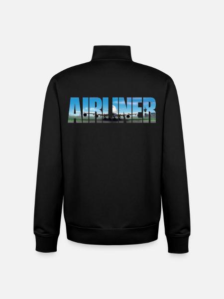 Airliner Jumbo Jet - Unisex Organic Zip Sweatshirt by Stanley/Stella - black