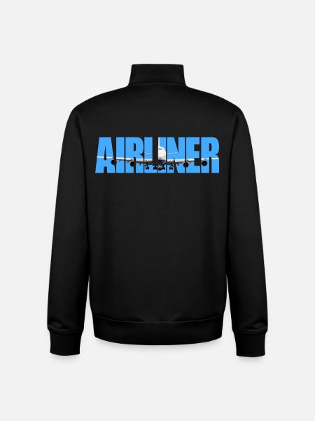 Airliner Jumbo Jet - Unisex Organic Zip Sweatshirt by Stanley/Stella - black