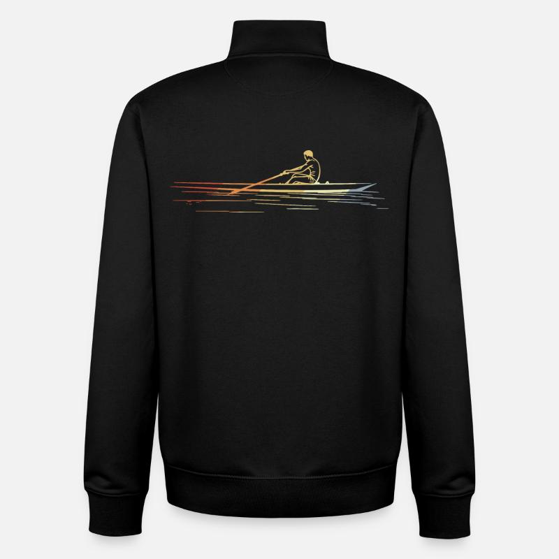 Aviron d’époque - Sweat zippé unisexe en coton bio Stanley/Stella - noir