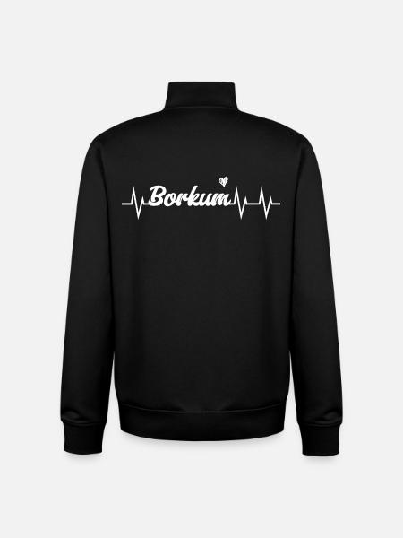 Heartbeat Borkum - Unisex Organic Zip Sweatshirt by Stanley/Stella - black
