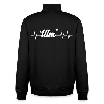 Battement de cœur Ulm - Sweat zippé unisexe en coton bio Stanley/Stella - noir - Dos - AI Model Male 185 light (185cm)