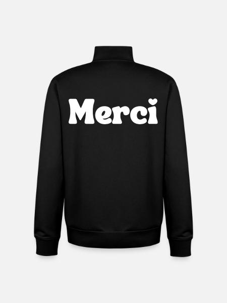 Merci - Unisex Organic Zip Sweatshirt by Stanley/Stella - black