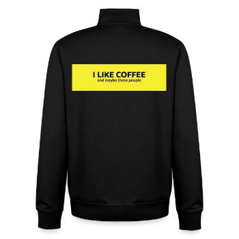 I Like Coffee and Maybe Three People - Unisex Organic Zip Sweatshirt von Stanley/Stella - Schwarz - Hinten - AI Model Male 185 light (185cm)