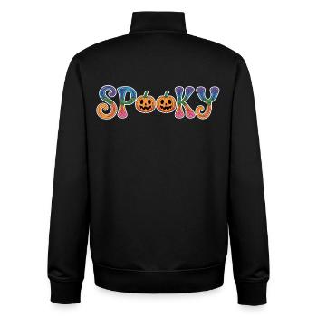 Lettrage d’Halloween effrayant avec citrouille - Sweat zippé unisexe en coton bio Stanley/Stella - noir - Dos - AI Model Male 185 light (185cm)