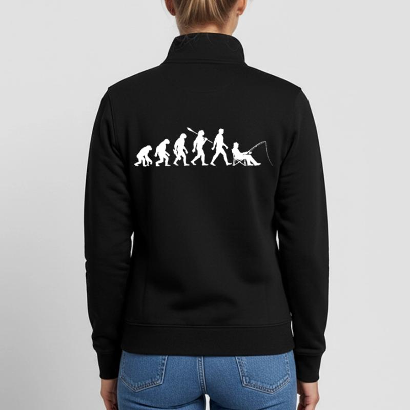 Evolution - Angler, Angeln Geschenk Unisex Organic Zip Sweatshirt von Stanley/Stella